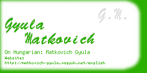 gyula matkovich business card